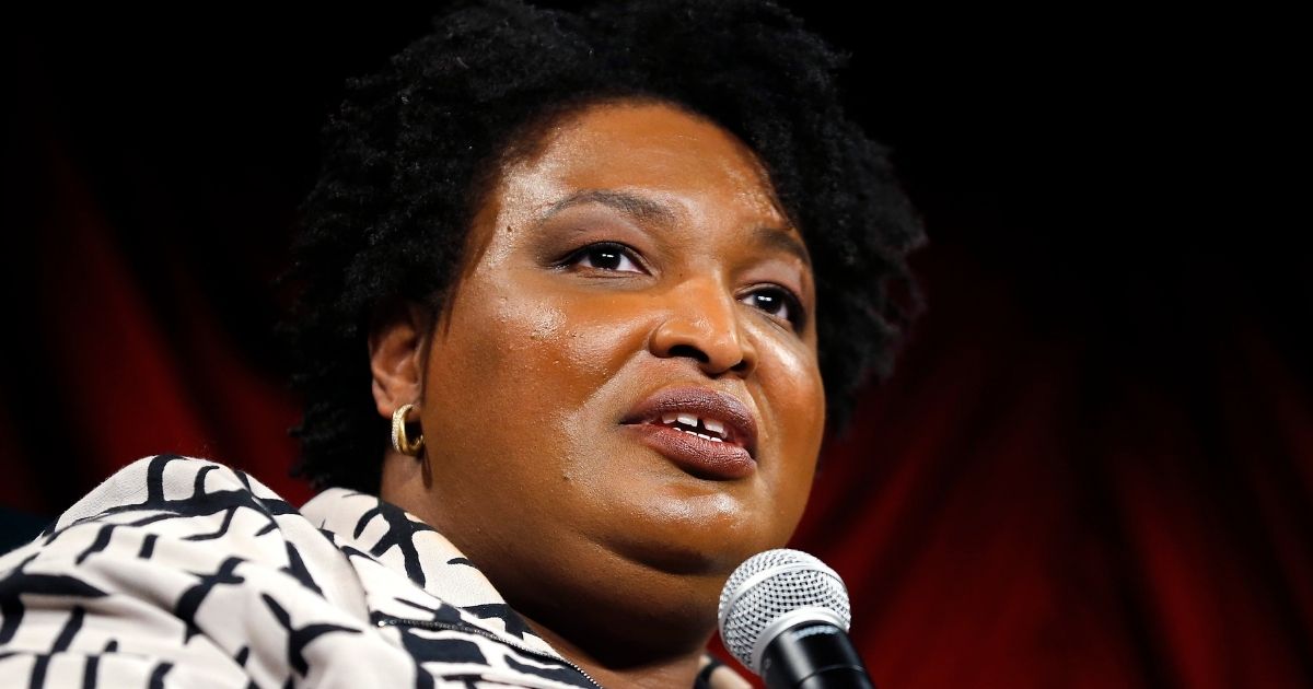 Stacey Abrams speaks at the Weylin in Brooklyn, New York, on Oct. 18, 2019.