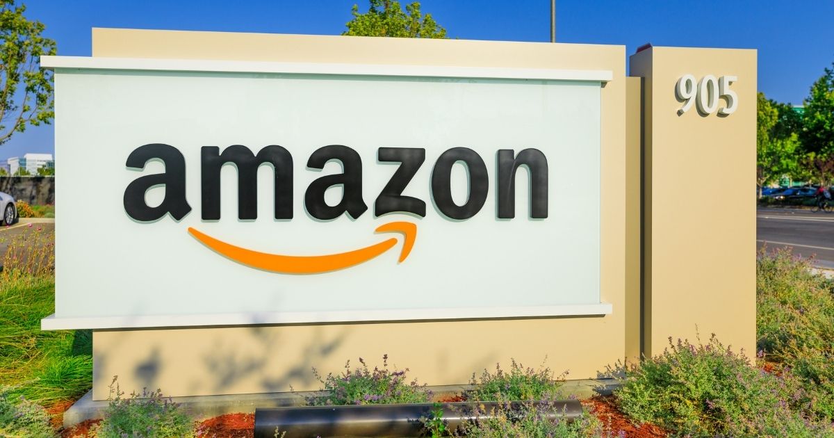 An Amazon sign in Sunnyvale, California, is pictured above.
