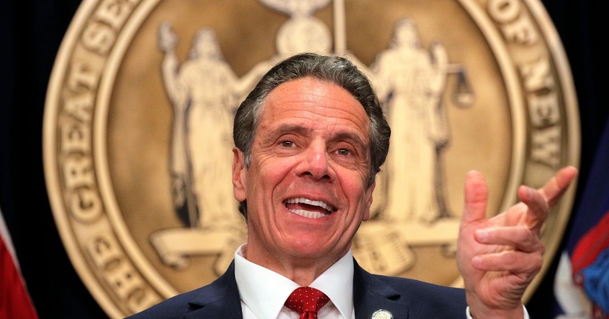 Democratic New York Gov. Andrew Cuomo speaks during a news conference at his office on March 24 in New York City. Cuomo gave an update on the state's COVID-19 response and took questions from the media.