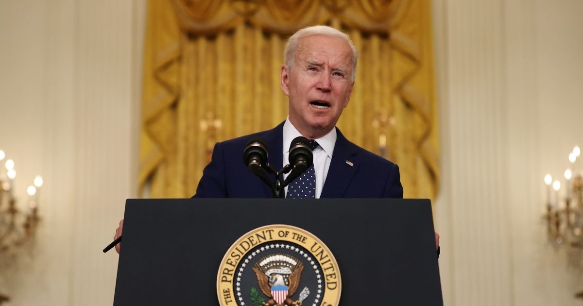 President Joe Biden announces new economic sanctions against the Russia government from the East Room of the White House on April 15 in Washington, D.C.