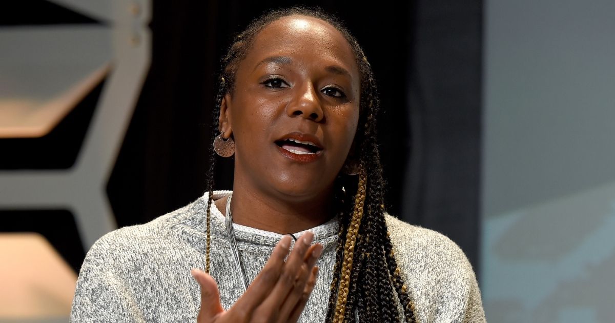 Bree Newsome speaks at the Austin Convention Center during SXSW in Austin, Texas, on March 13, 2018.