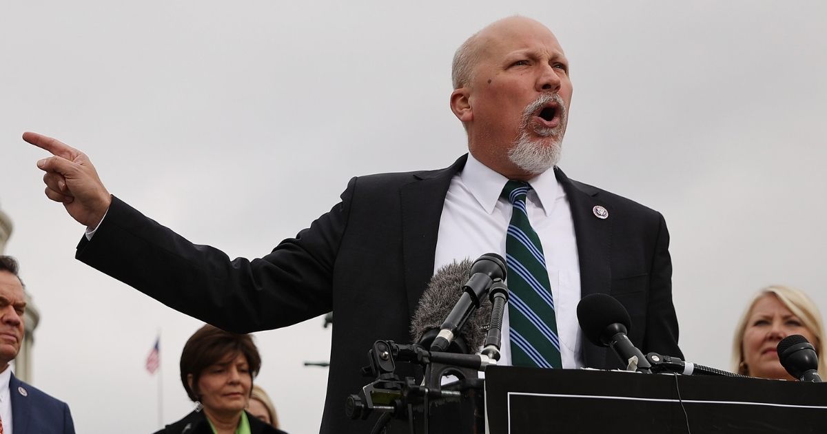 Republican Rep. Chip Roy of Texas speaks during a news conference outside the U.S. Capitol in Washington on March 17.
