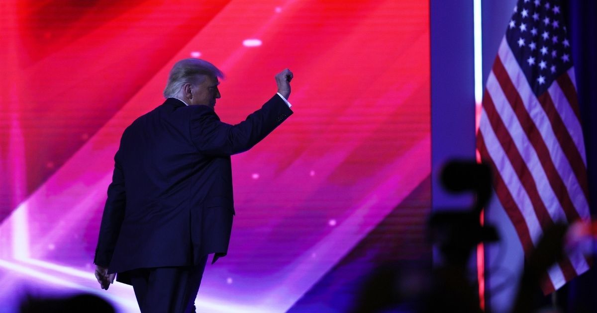 Former President Donald Trump walks off stage after an address to the Conservative Political Action Conference held in the Hyatt Regency on Feb. 28 in Orlando, Florida.
