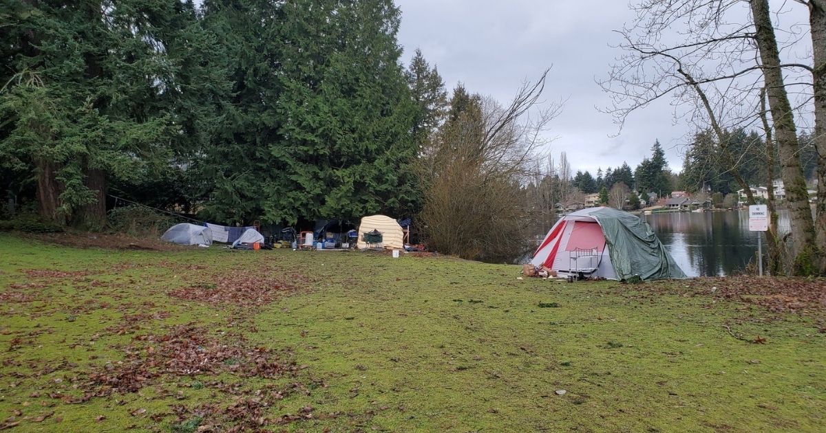 Homeless encampment on a Seattle Public School property at Broadview Thomson K-8.