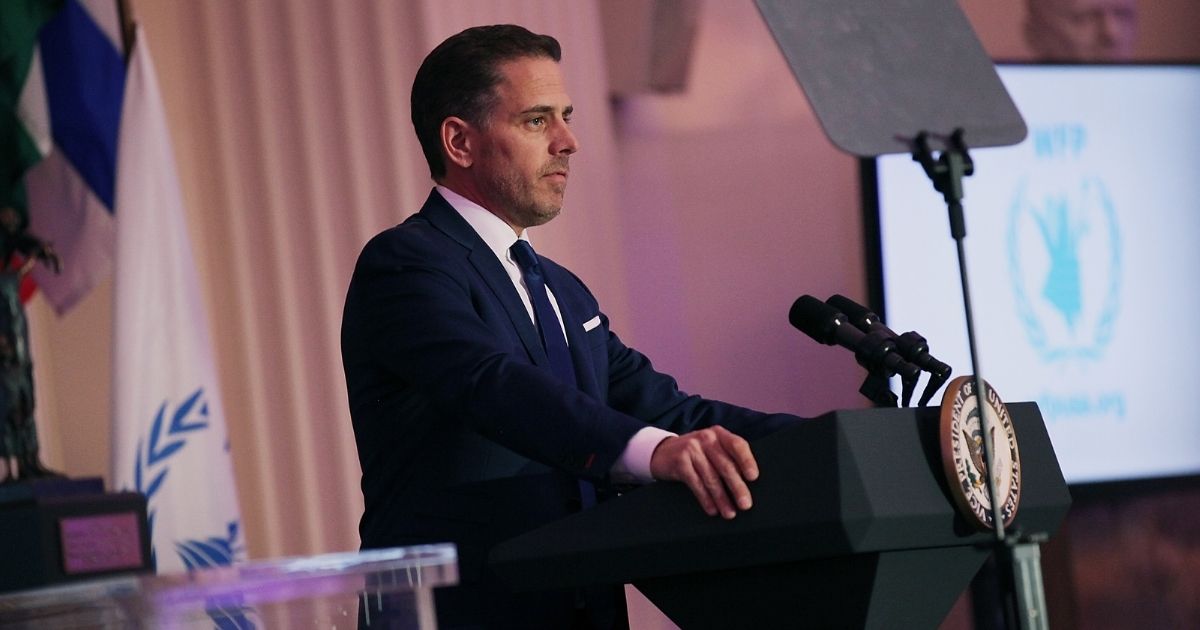Hunter Biden speaks on stage at the World Food Program USA's Annual McGovern-Dole Leadership Award Ceremony at Organization of American States on April 12, 2016, in Washington, D.C.
