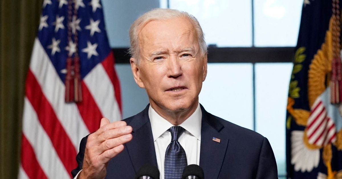 President Joe Biden speaks from the Treaty Room in the White House on Wednesday in Washington, D.C., about the withdrawal of the remainder of U.S. troops from Afghanistan.