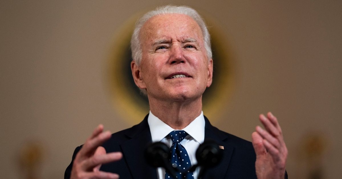 President Joe Biden makes remarks in response to the verdict in the murder trial of former Minneapolis police officer Derek Chauvin at the Cross Hall of the White House in Washington, D.C., on Tuesday.