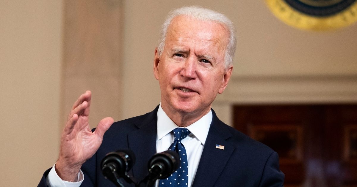 President Joe Biden makes remarks in response to the verdict in the murder trial of former Minneapolis police officer Derek Chauvin at the Cross Hall of the White House on Tuesday in Washington, D.C.