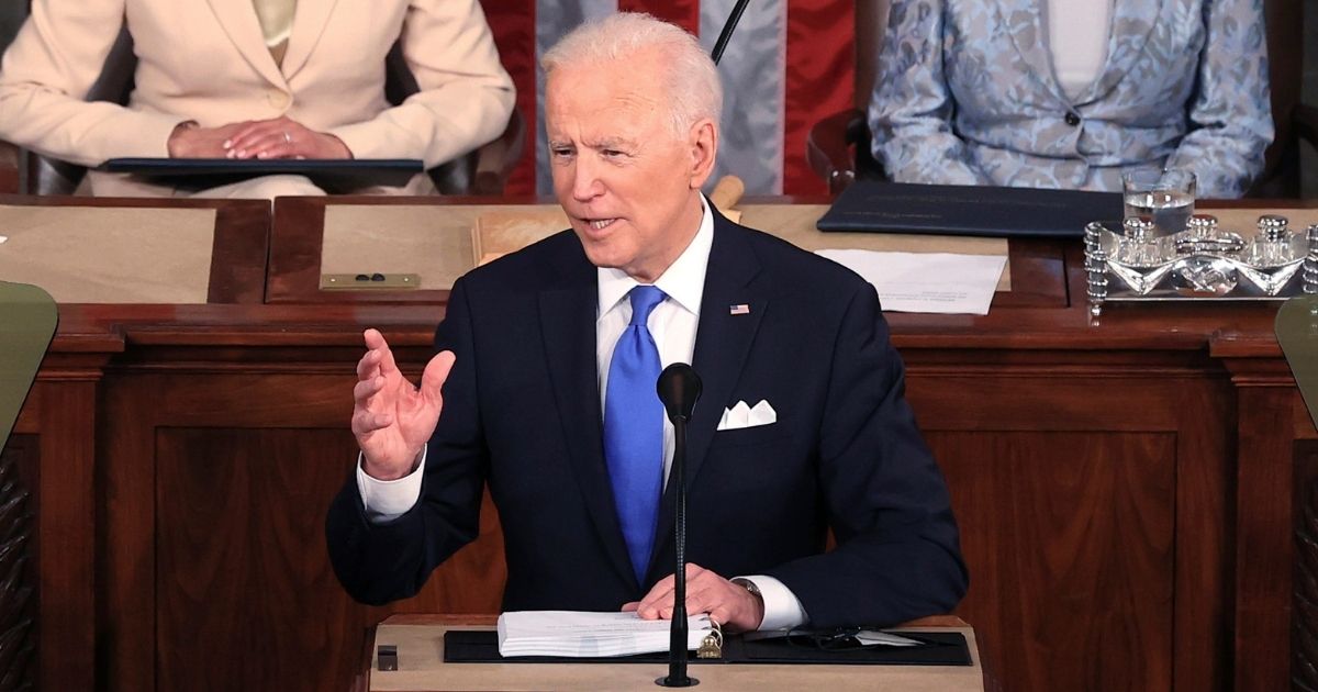 President Joe Biden addresses a joint session of Congress on Wednesday in the House Chamber at the U.S. Capitol in Washington, D.C.
