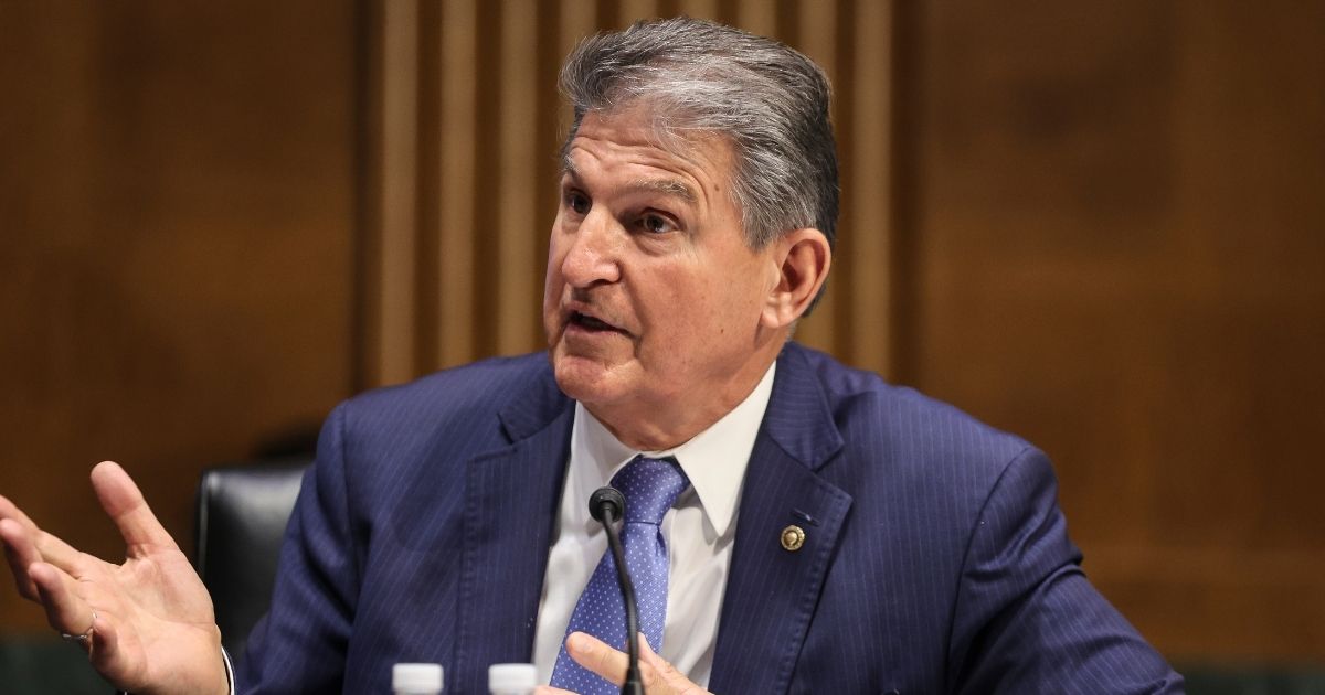 Democratic Sen. Joe Manchin of West Virginia speaks during a Senate Appropriations Committee hearing to examine the American Jobs Plan, focusing on infrastructure, climate change, and investing in our nations future on April 20 in Washington, D.C.
