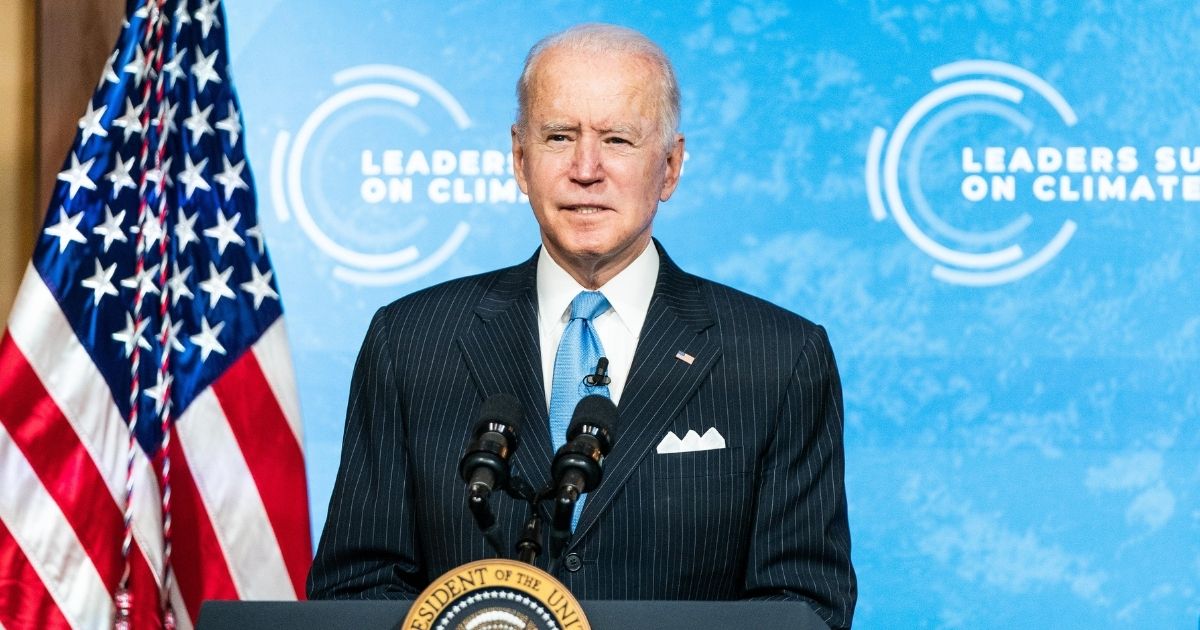 President Joe Biden delivers remarks during day 2 of the virtual Leaders Summit on Climate at the East Room of the White House on Friday in Washington, D.C.