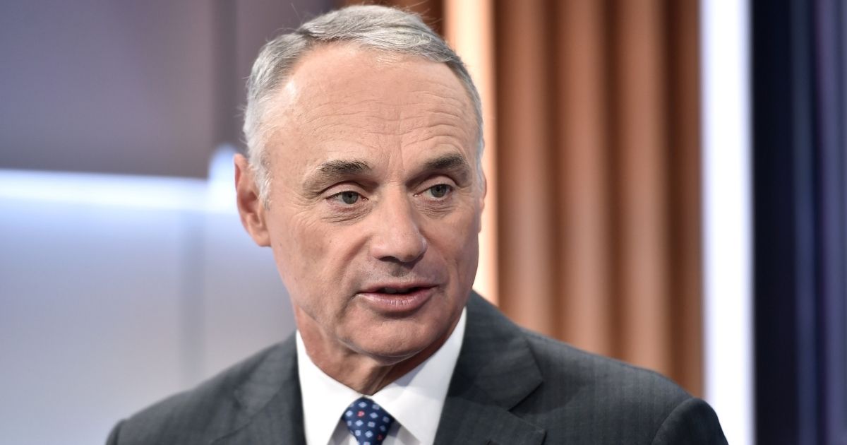 MLB Commissioner Rob Manfred visits "Mornings with Maria" hosted by Maria Bartiromo at Fox Business Network Studios on Sept. 30, 2019, in New York City.