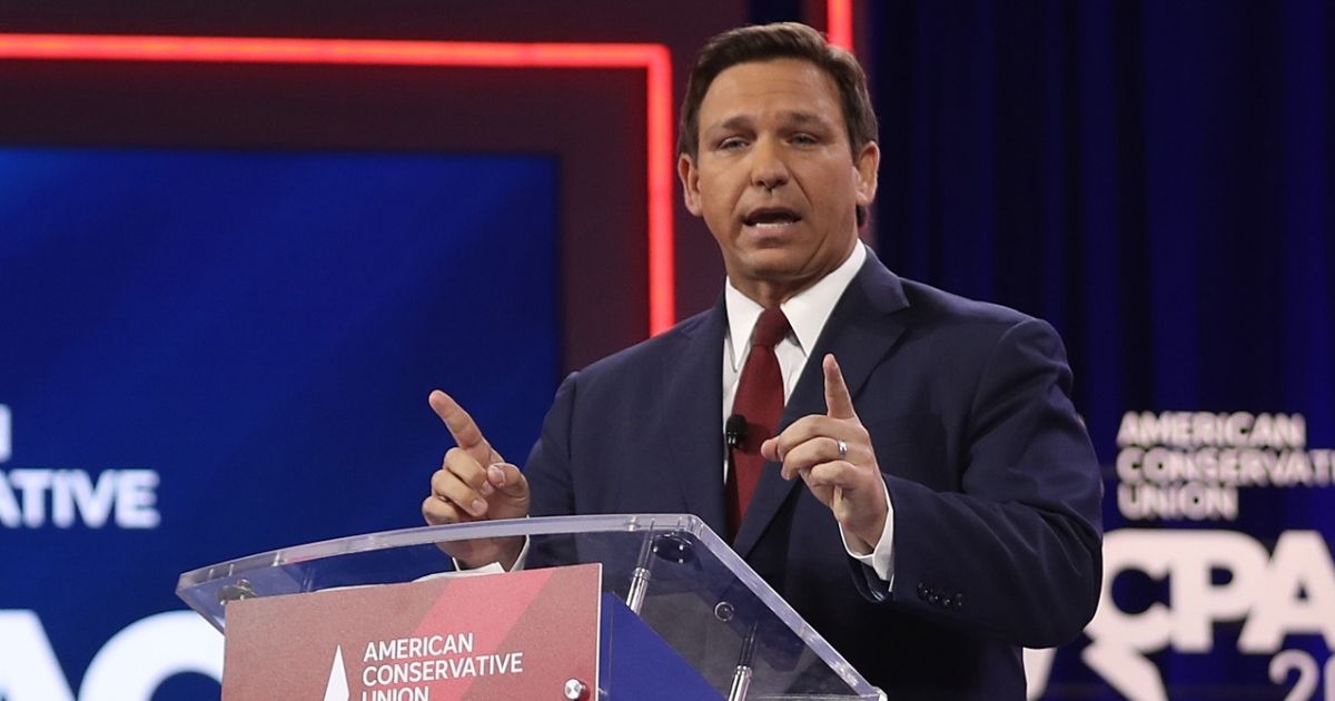 Florida Republican Gov. Ron DeSantis speaks at the opening of the Conservative Political Action Conference at the Hyatt Regency on Feb. 26, 2021, in Orlando, Florida.