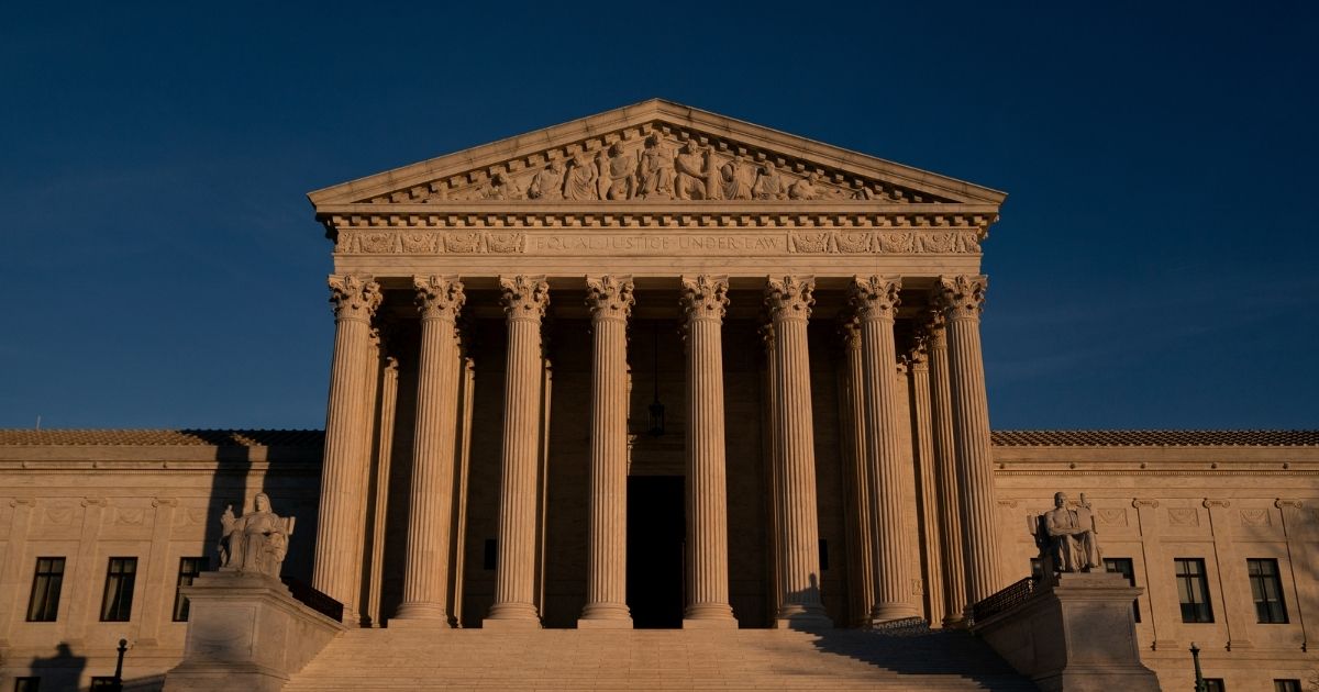 The U.S. Supreme Court stands on Dec. 11, 2020 in Washington, D.C.