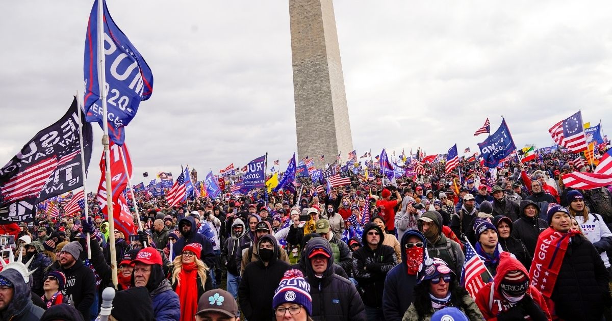 Crowds gather for the "Stop the Steal" rally on Jan. 6, 2021, in Washington, D.C.
