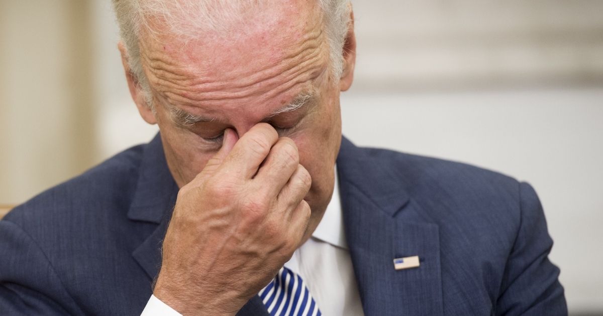 Then-Vice President Joe Biden attends a meeting with then-President Barack Obama and top national security officials about the investigation into the mass shooting in Orlando, Florida, in the Oval Office of the White House in Washington, D.C., on June 13, 2016.