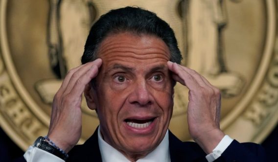 New York Governor Andrew Cuomo holds a news conference on Monday in New York City