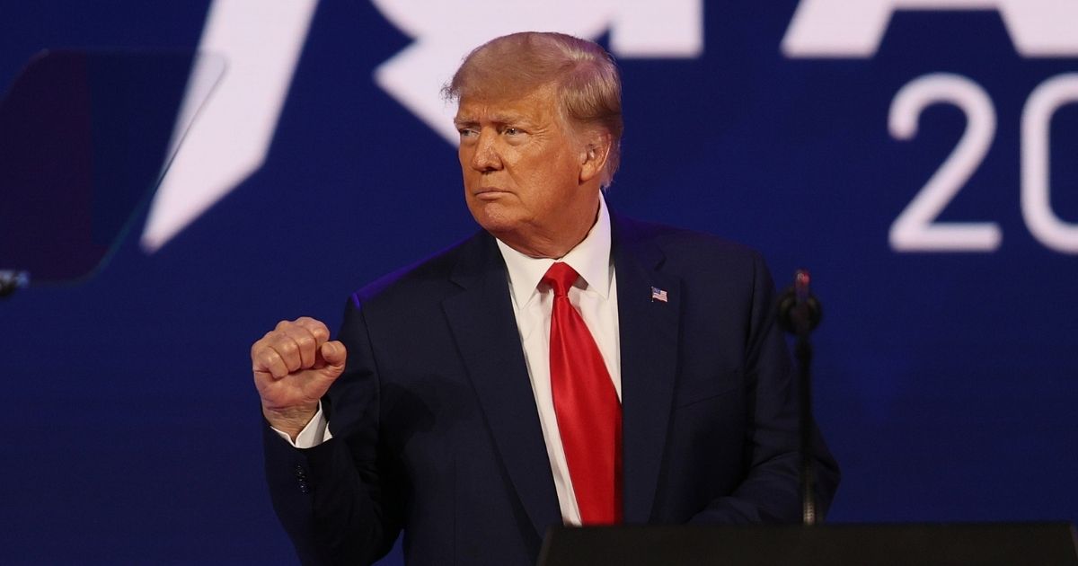 Former President Donald Trump addresses the Conservative Political Action Conference held in the Hyatt Regency on Feb. 28 in Orlando, Florida.