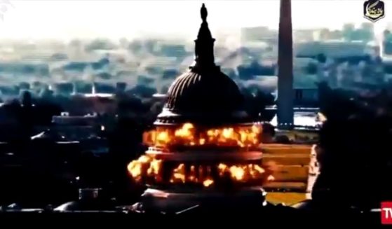 An image of the U.S. Capitol being blown up is shown in a reported Iranian state-controlled media clip on Sunday.