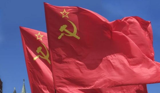 The flag of the Soviet Union is pictured in the stock image above.