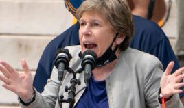 Randi Weingarten, president of American Federation of Teachers, speaks at the Lincoln Memorial during the March on Washington on Aug. 28.