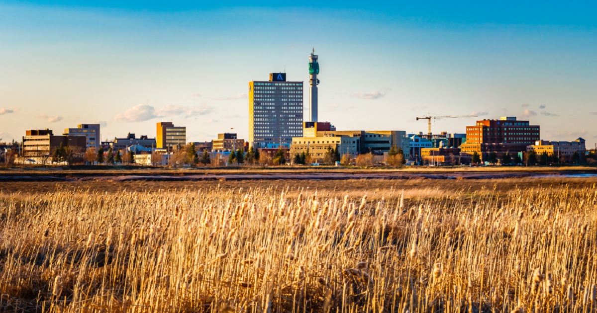 The skyline of the Canadian city of Moncton, New Brunswick.