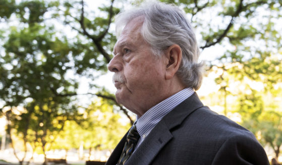 Thomas Caldwell, one of nine Oath Keepers charged with seditious conspiracy for his actions during the Jan. 6, 2021, Capitol incursion, arrives at the federal courthouse in Washington, D.C., on Wednesday.