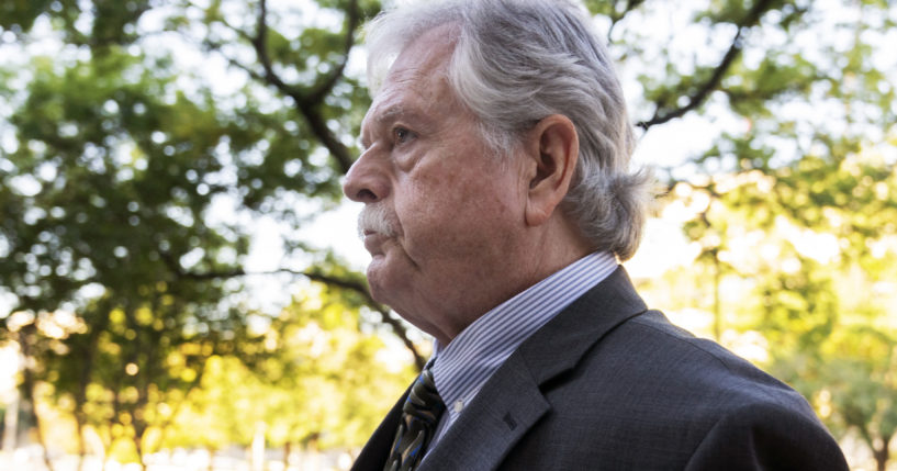 Thomas Caldwell, one of nine Oath Keepers charged with seditious conspiracy for his actions during the Jan. 6, 2021, Capitol incursion, arrives at the federal courthouse in Washington, D.C., on Wednesday.