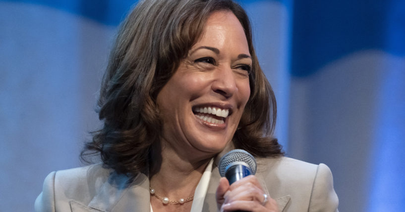 Vice President Kamala Harris, seen in a file photo from July, made an appearance on "Late Night with Seth Meyers" this week, talking about how her life has changed since she got the job.