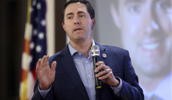 Ohio Secretary of State Frank LaRose speaks to the Fairfield County Republican Club in Pickerington, Ohio, on March 24.