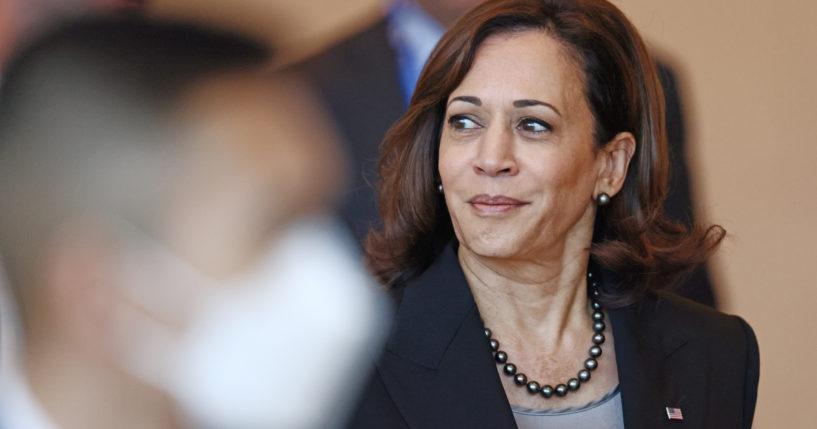 Vice President Kamala Harris arrives at the APEC Economic Leaders Meeting during the APEC summit in Bangkok, Thailand, on Saturday.