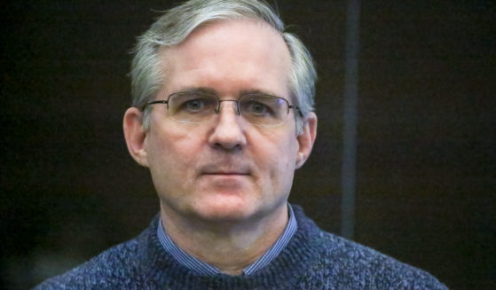 Paul Whelan, a former U.S. Marine who was arrested for alleged spying, listens to the verdict in a courtroom at the Moscow City Court in Moscow, Russia, on June 15, 2020.