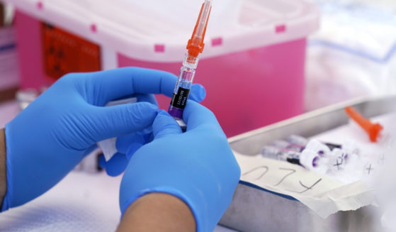 A flu vaccine is readied at the L.A. Care and Blue Shield of California Promise Health Plans' Community Resource Center in Lynwood, California, on Oct. 28.