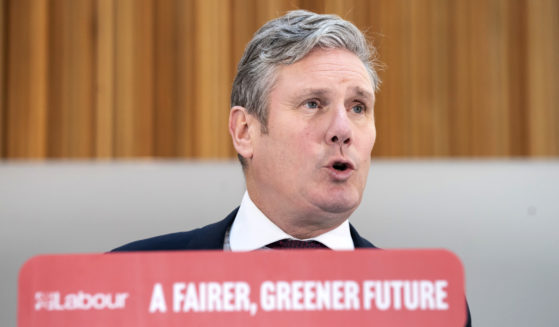 Labour Party leader Keir Starmer speaks during a Labour Party news conference to launch a report on constitutional change and political reform in Leeds, England, on Monday.