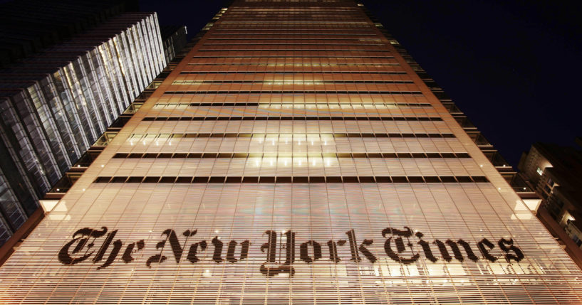 The New York Times building is shown on Oct. 21, 2009, in New York.