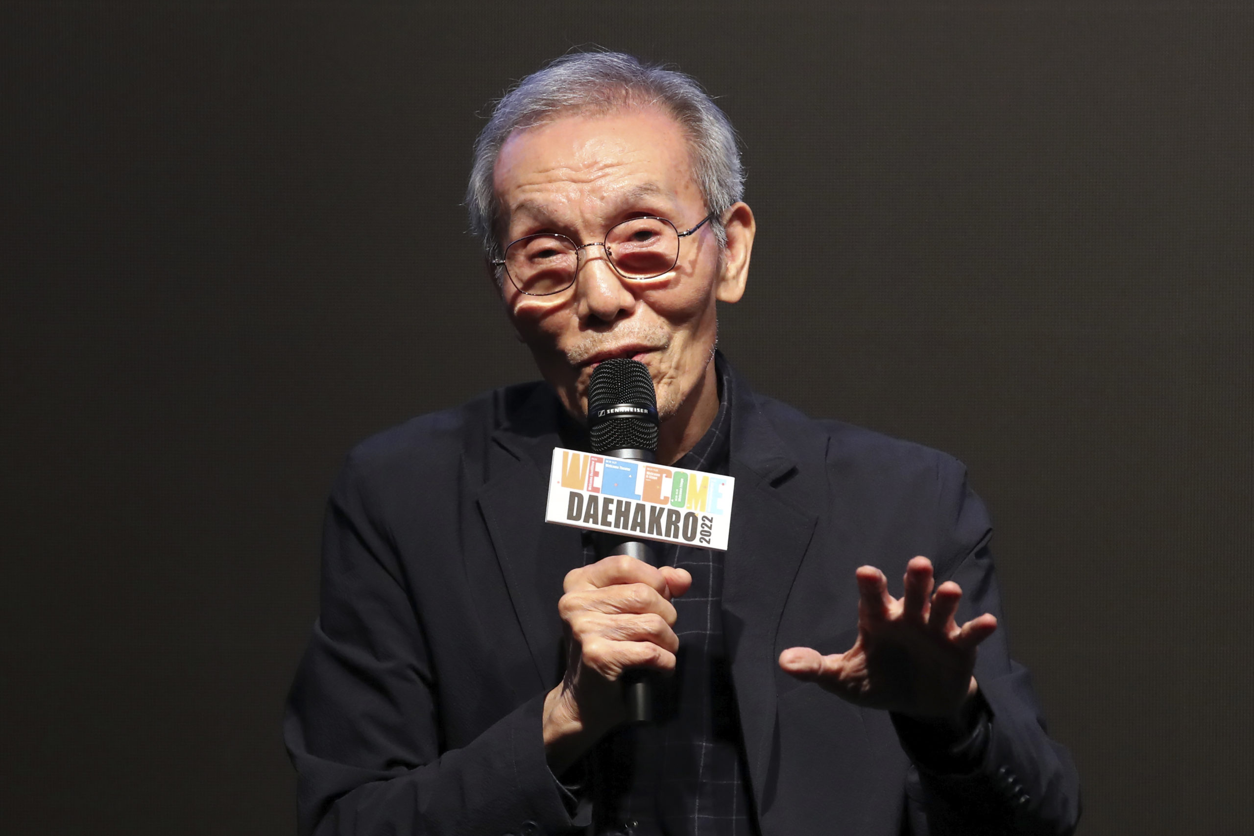 Oh Young-Soo speaks during a news conference at the Welcome Daehakro Festival 2022 in Seoul, South Korea, on Sept. 21.