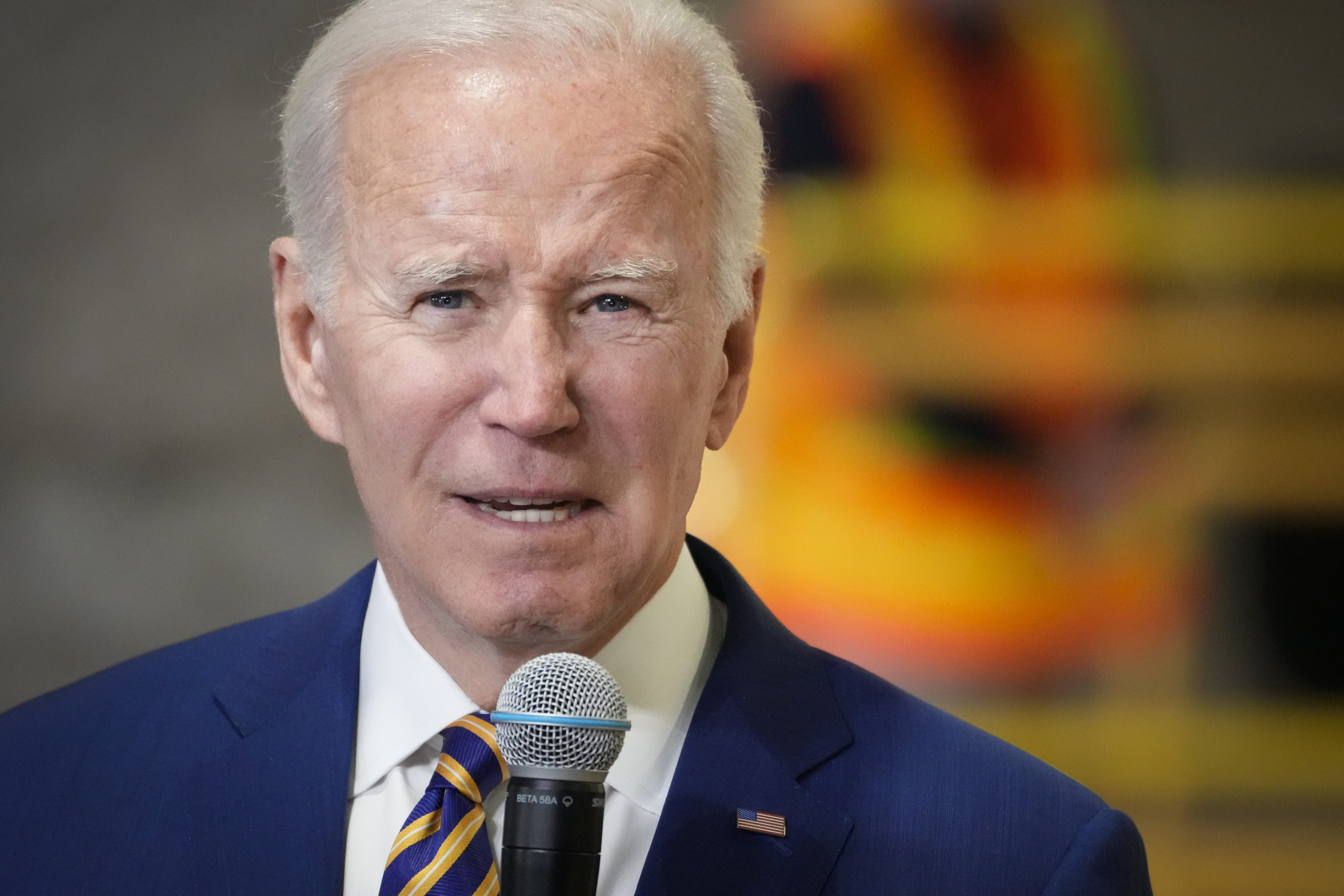 President Joe Biden speaks at the construction site of the Hudson Tunnel Project in New York on Tuesday.