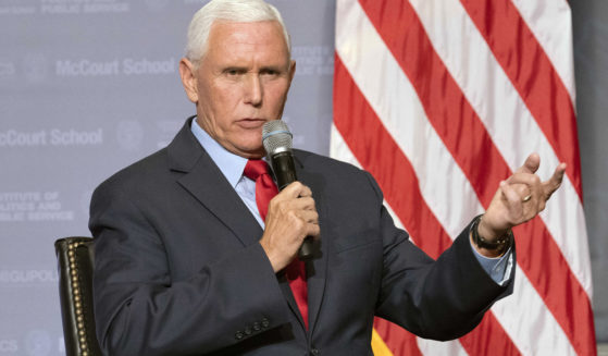 The home of former Vice President Mike Pence, seen in a file photo from October, is the focus of an FBI search, an anonymous source told the Associated Press.