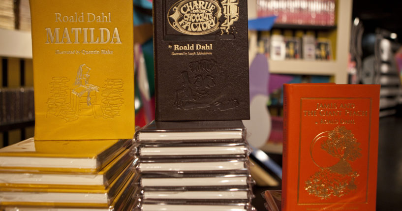 Books by Roald Dahl are displayed at the Barney's store on East 60th Street in New York on Nov. 21, 2011.