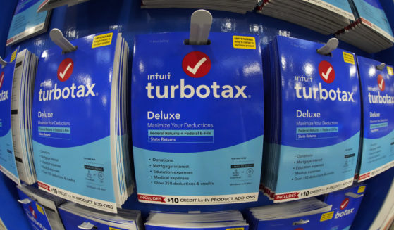 a display of TurboTax in a Costco Warehouse