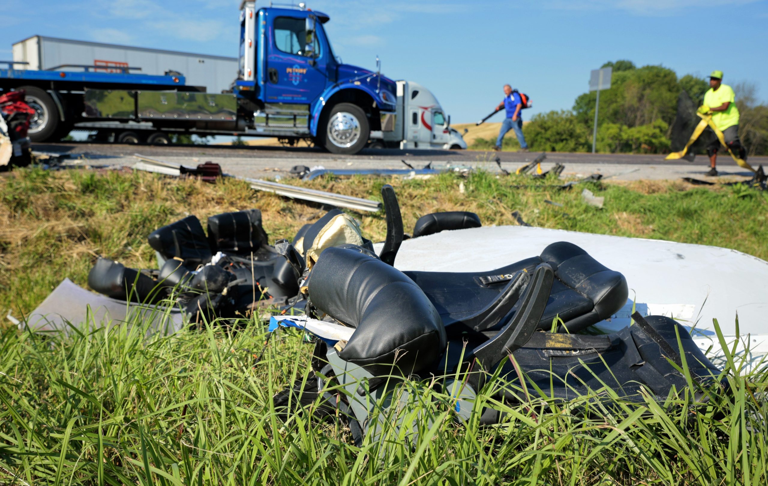 Three people were killed and 14 others were injured in a Greyhound bus crash near St. Louis early Wednesday.