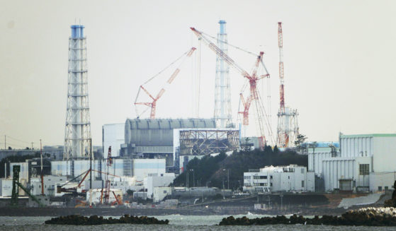 The Fukushima nuclear power plant in Japan is seen from the Ukedo fishing port in Namie town on March 2, 2022.