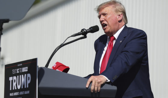 Former President Donald Trump speaks at a rally in Summerville, South Carolina, on Monday.