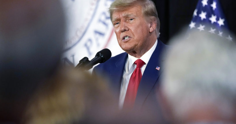 Tim Farkas 9:09 AM Former President Donald Trump visits with campaign volunteers at the Elks Lodge in Cedar Rapids, Iowa, on July 18.