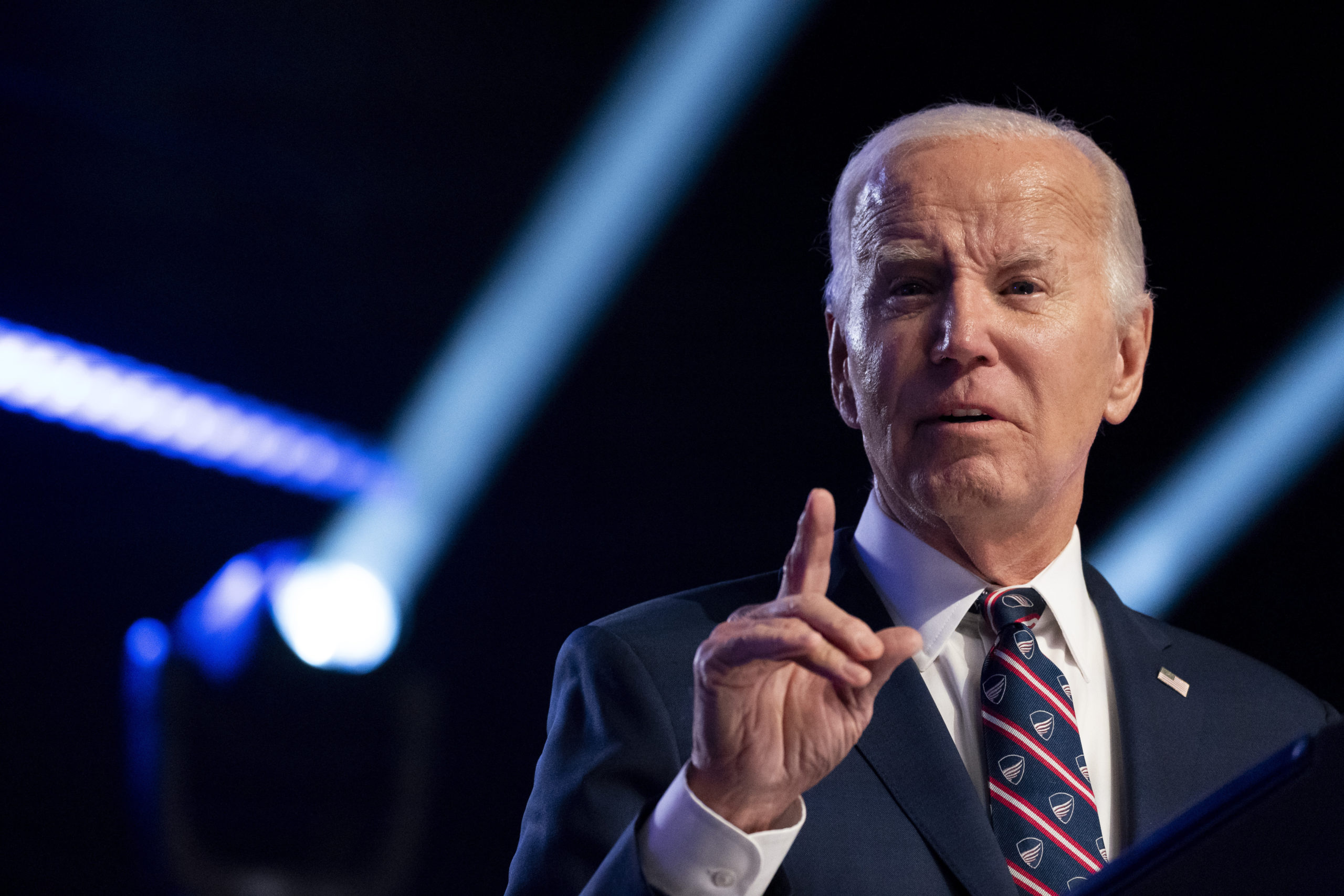 President Joe Biden speaks at a campaign event at Montgomery County Community College in Blue Bell, Pennsylvania, on Friday.