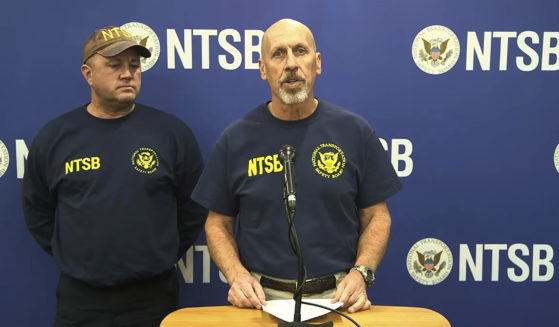 National Transportation Safety Board member Michael Graham, speaks to the media Saturday after a deadly helicopter crash in Southern California's Mojave Desert.