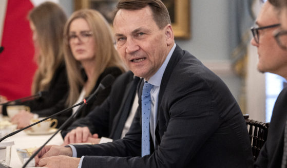 Polish Foreign Minister Radek Sikorski speaks while meeting with U.S. Secretary of State Antony Blinken, not pictured, on Feb. 26 at the State Department in Washington, D.C.