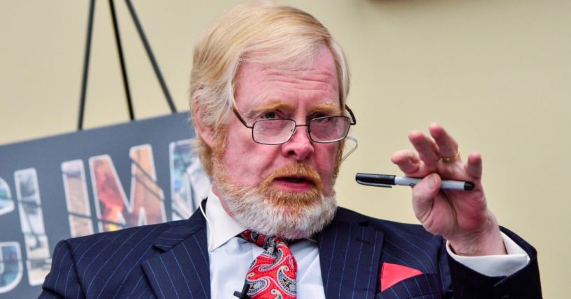 Brent Bozell III, founder and president of the Media Research Center, speaks during the "Climate Hustle" panel discussion at the Rayburn House Office Building in Washington, D.C., on April 14, 2016.