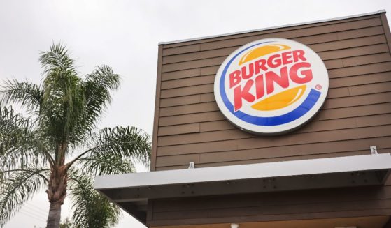 The Burger King logo is displayed at a Burger King fast food restaurant on Jan. 17, 2024, in Burbank, California.