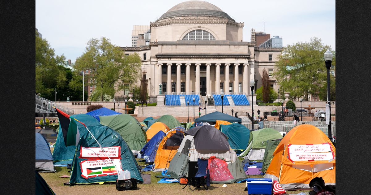 Student protesters camp on the campus of Columbia University on Tuesday in New York City. Parents are starting to demand refunds and rethink their children's college choices after violent pro-Palestinian protests have disrupted classes and graduation.